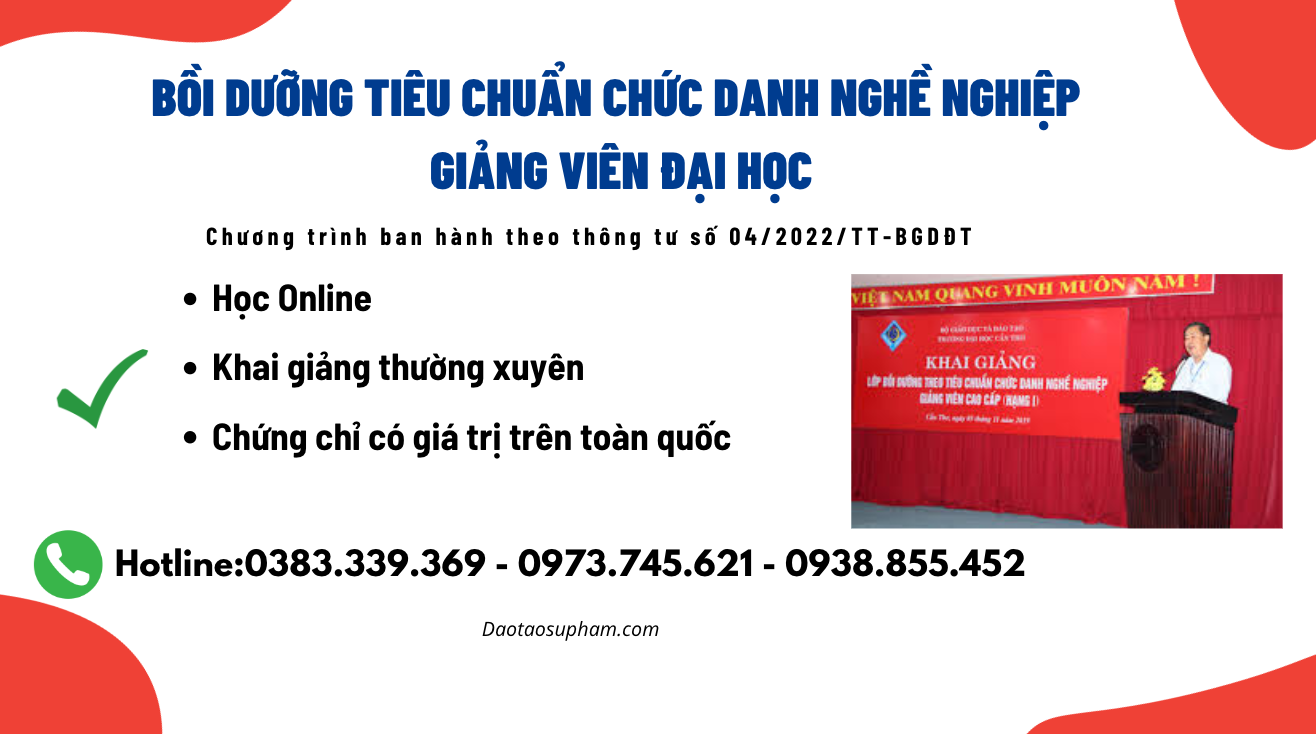 Bồi dưỡng theo tiêu chuẩn chức danh nghề nghiệp giảng viên