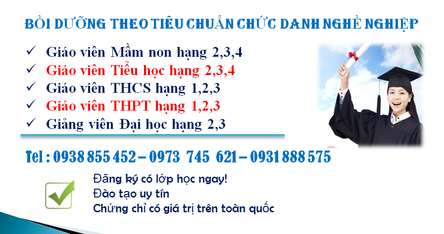 Bồi dưỡng theo tiêu chuẩn chức danh nghề nghiệp giáo viên, giảng viên