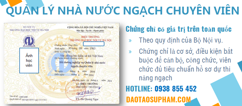 Quản lý Nhà nước ngạch Chuyên viên