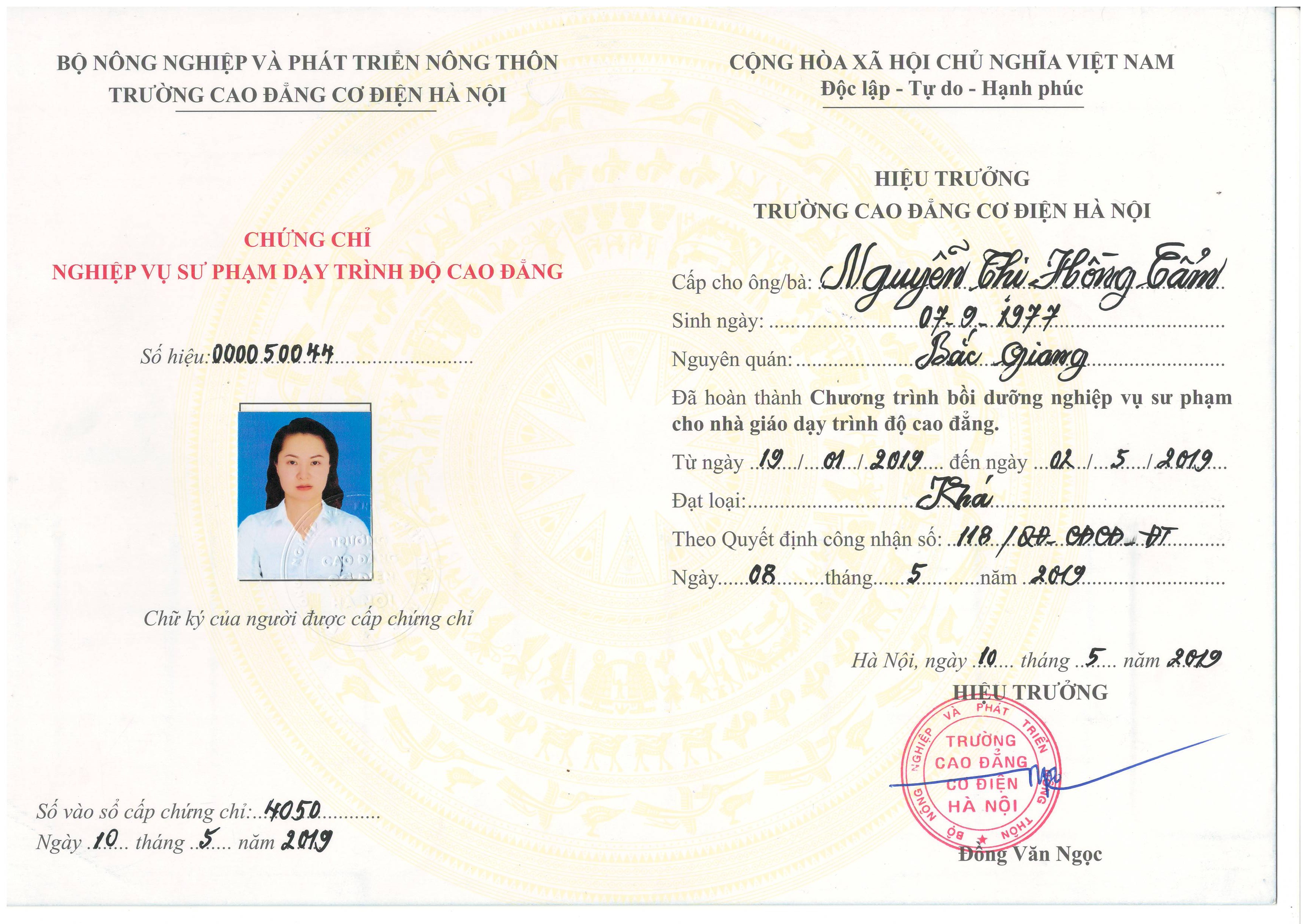 Chứng Chỉ Sư Phạm Dạy Nghề