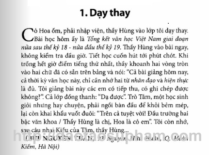 Tình huống sư phạm 1 - Dạy thay - trích từ 99 tình huống sư phạm và giải pháp ứng xử - NGƯT Ngô Trần Ái - NXB GDVN